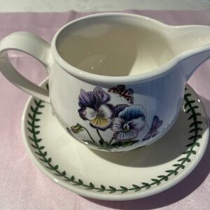 Portmeiron Botanic Garden Plate& Saucer - “Viola Hybrida Pansy” Ceramic
